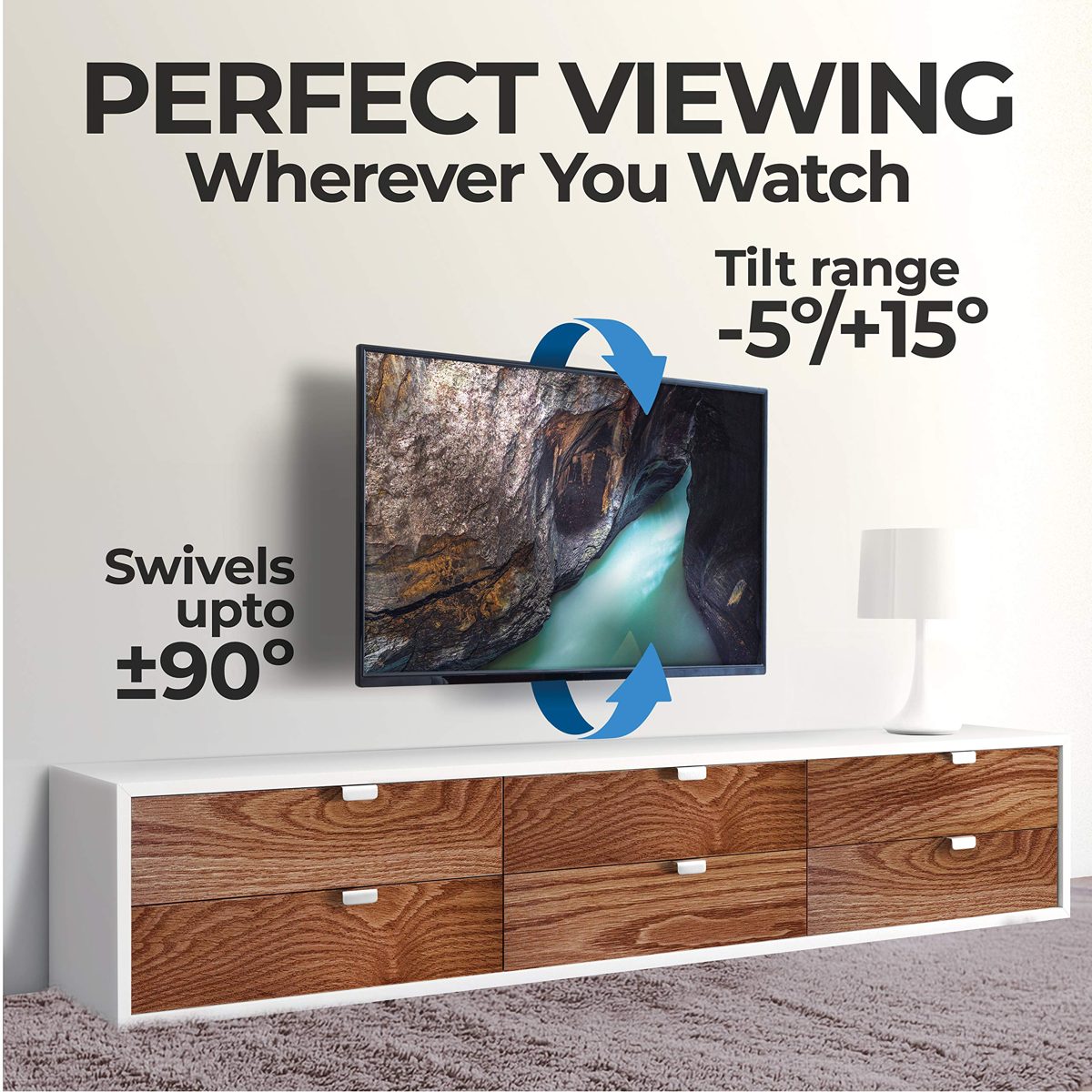 AmazonBasics Performance Range 13-23" Single Arm Swivel and Tilt TV Wall Mount