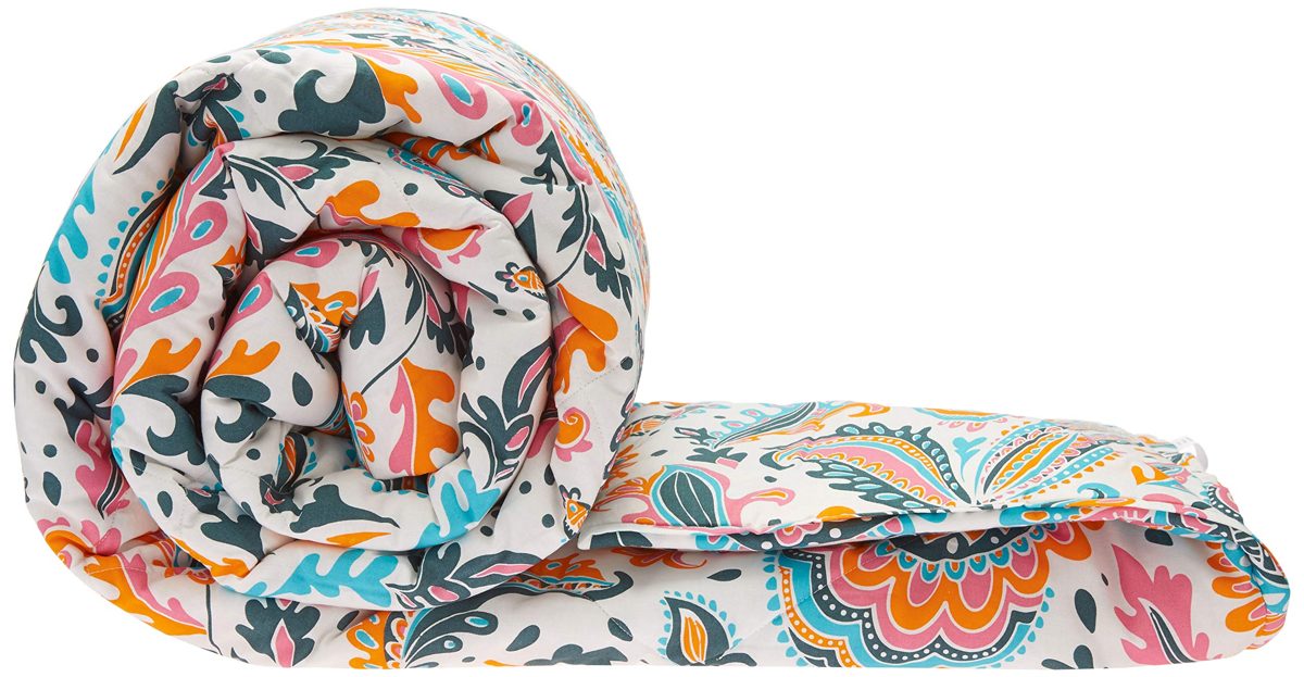 Amazon Brand - Solimo 100% Cotton Printed Comforter, Double (Paisley Preen, 200GSM)