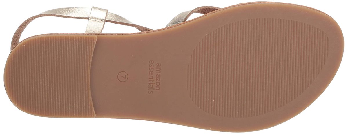 Amazon Essentials Women's Casual Strappy Sandal, Gold, 11 B US