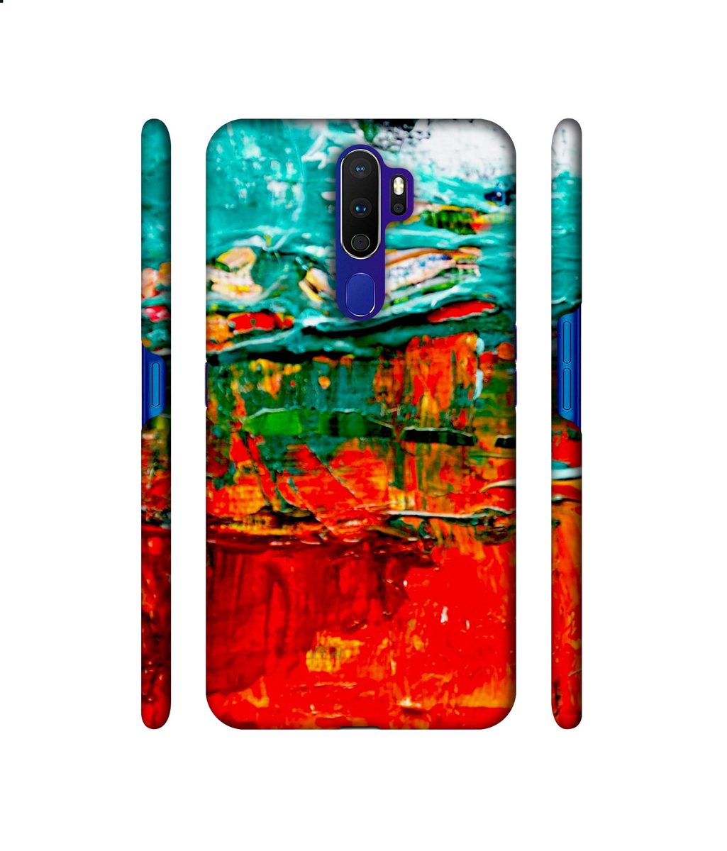 Amazon Brand - Solimo Designer Green and Orange Glass Color 3D Printed Hard Back Case Mobile Cover for Oppo A9 (2020)