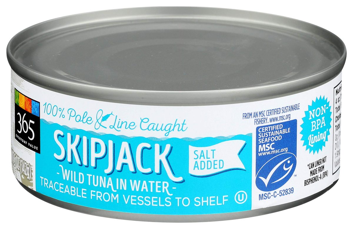 365 Everyday Value, Wild Skipjack Tuna in Water, Salt Added, 5 oz