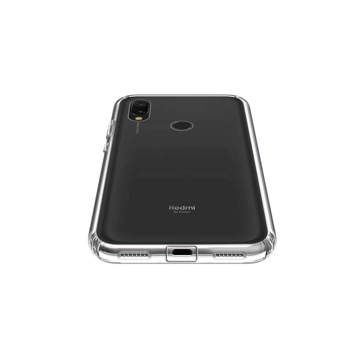 (Renewed) Amazon Brand - Solimo Transparent Case (Hard Back & Soft Bumper Cover) with 8 Foot Drop Porotection & Shock Absorbing Bumpers Case for Redmi Note 7 Pro