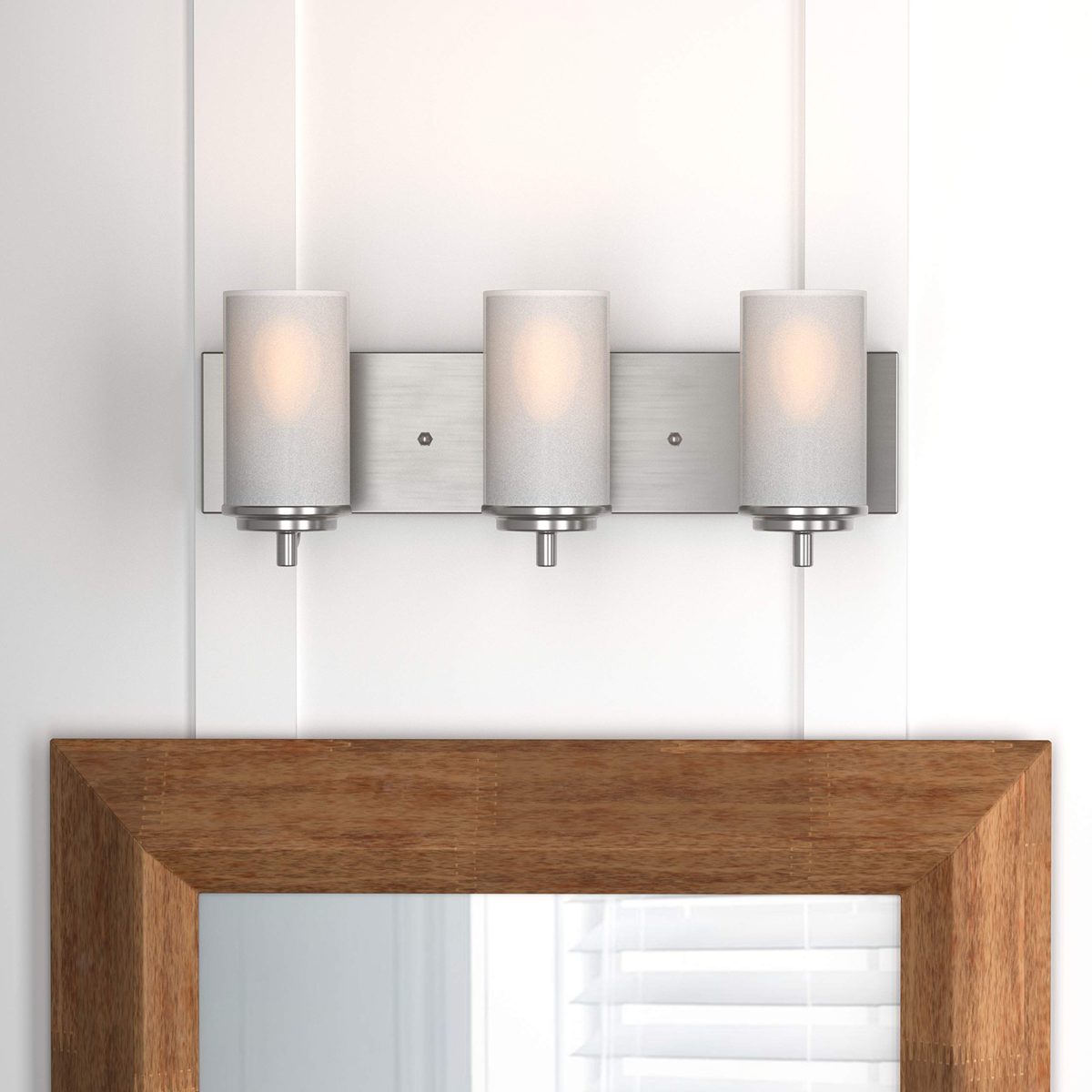 Amazon Brand – Ravenna Home 5-Piece Vanity Wall Sconce Light with Bathroom Hardware Set, 7"H, Brushed Nickel