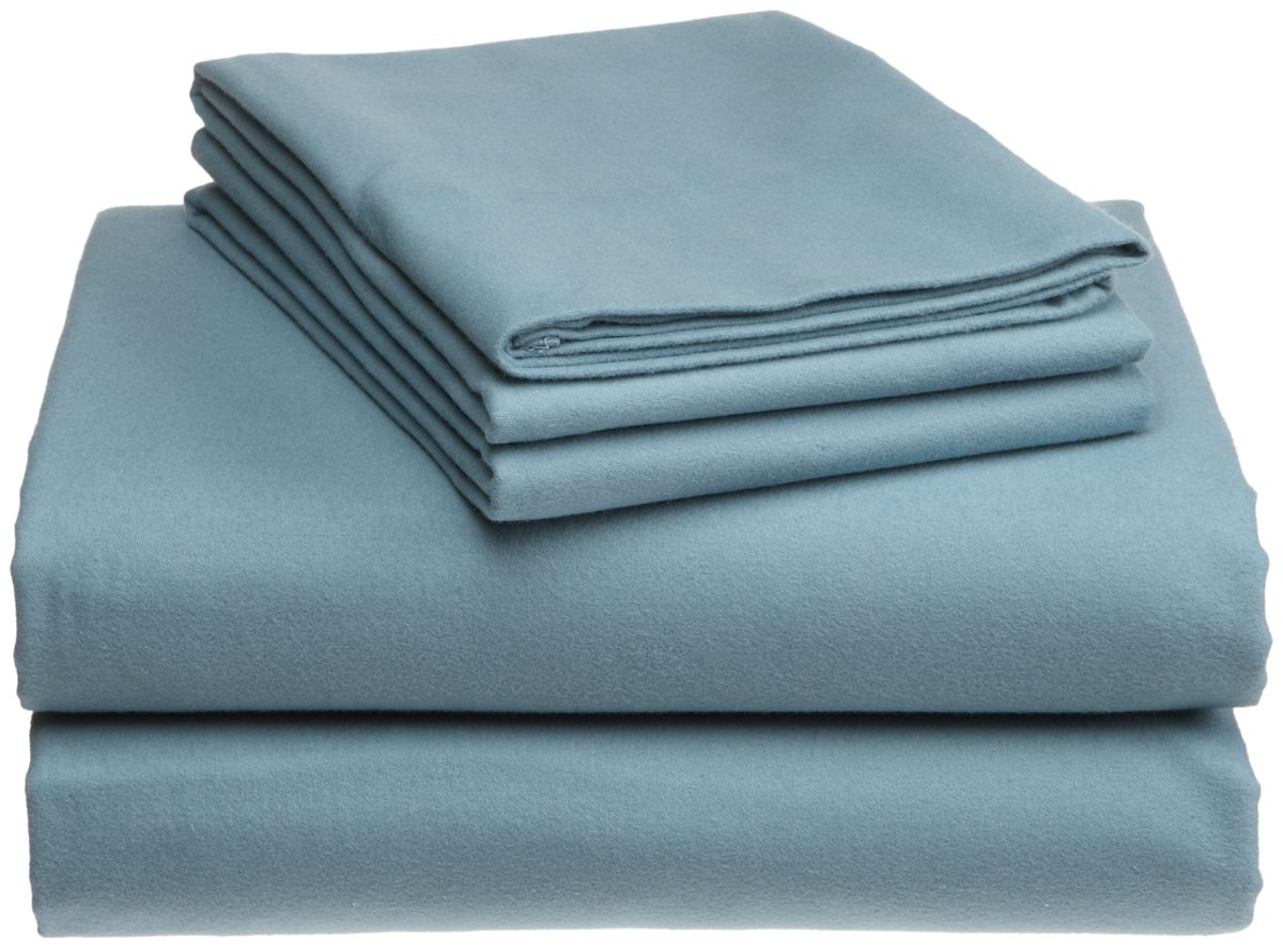 Pinzon Signature 190-Gram Cotton Velvet Flannel California King Sheet Set, Teal