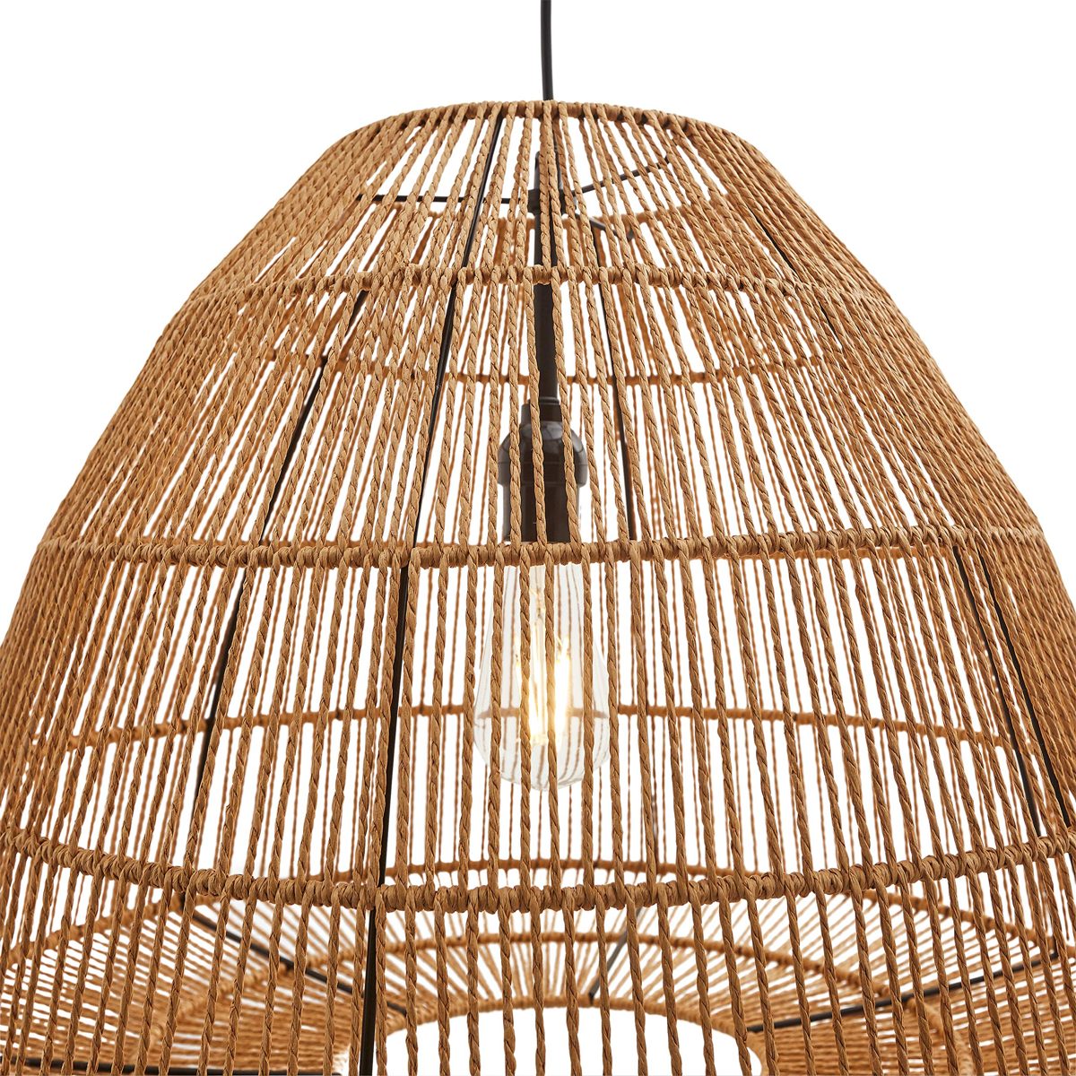 AmazonBasics Stone and Beam Contemporary Round Woven Pendant, 14.75"H, Ob4