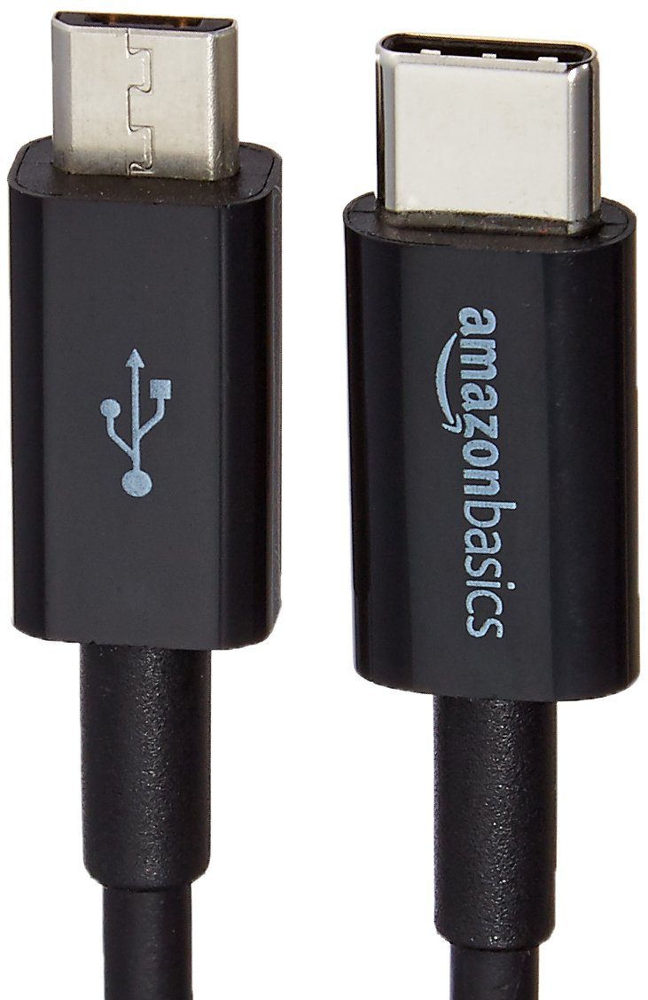 Amazon Basics USB Type-C to Micro-B 2.0 Cable - 15.2 cm - Black