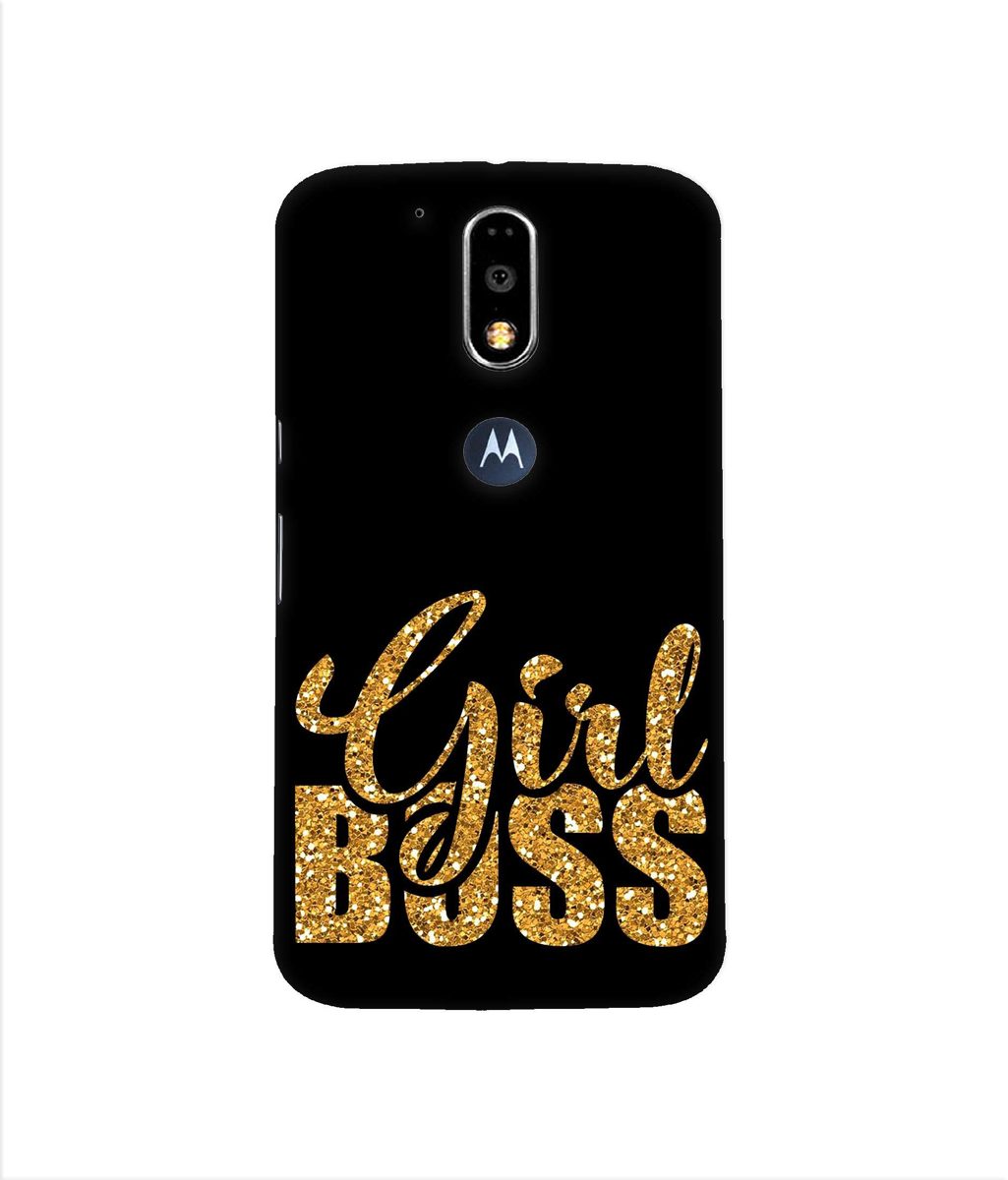 Amazon Brand - Solimo Designer Sparkle Girl Boss 3D Printed Hard Back Case Mobile Cover for Motorola Moto G4 Plus (with Logo Cut)