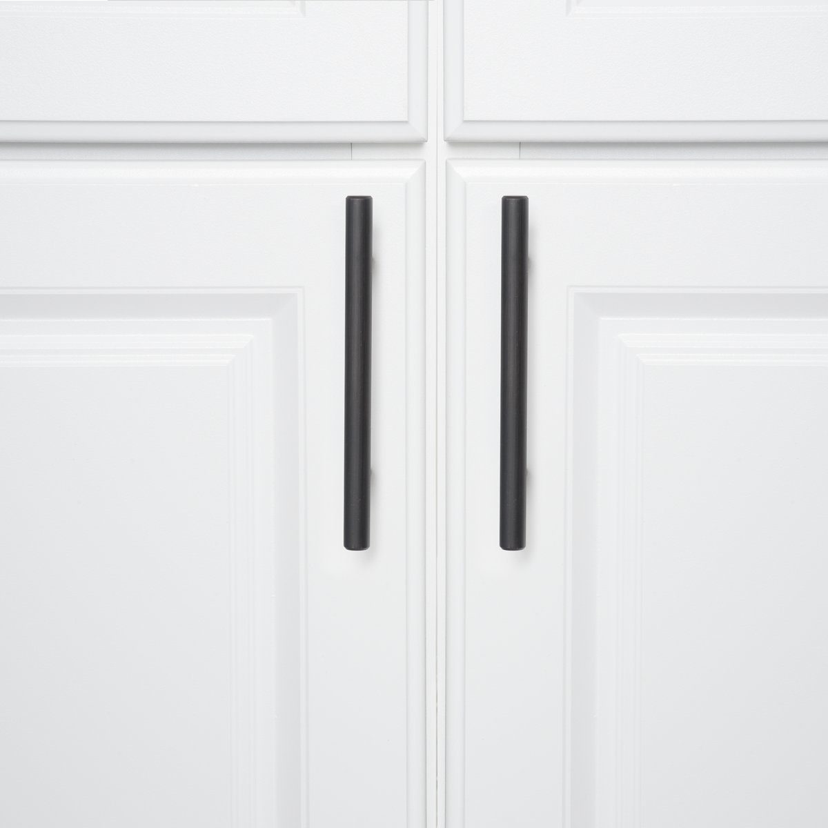 AmazonBasics Euro Bar Cabinet Handle (1/2-inch Diameter), 6.38-inch Length (4-inch Hole Center), Oil Rubbed Bronze, 10-Pack