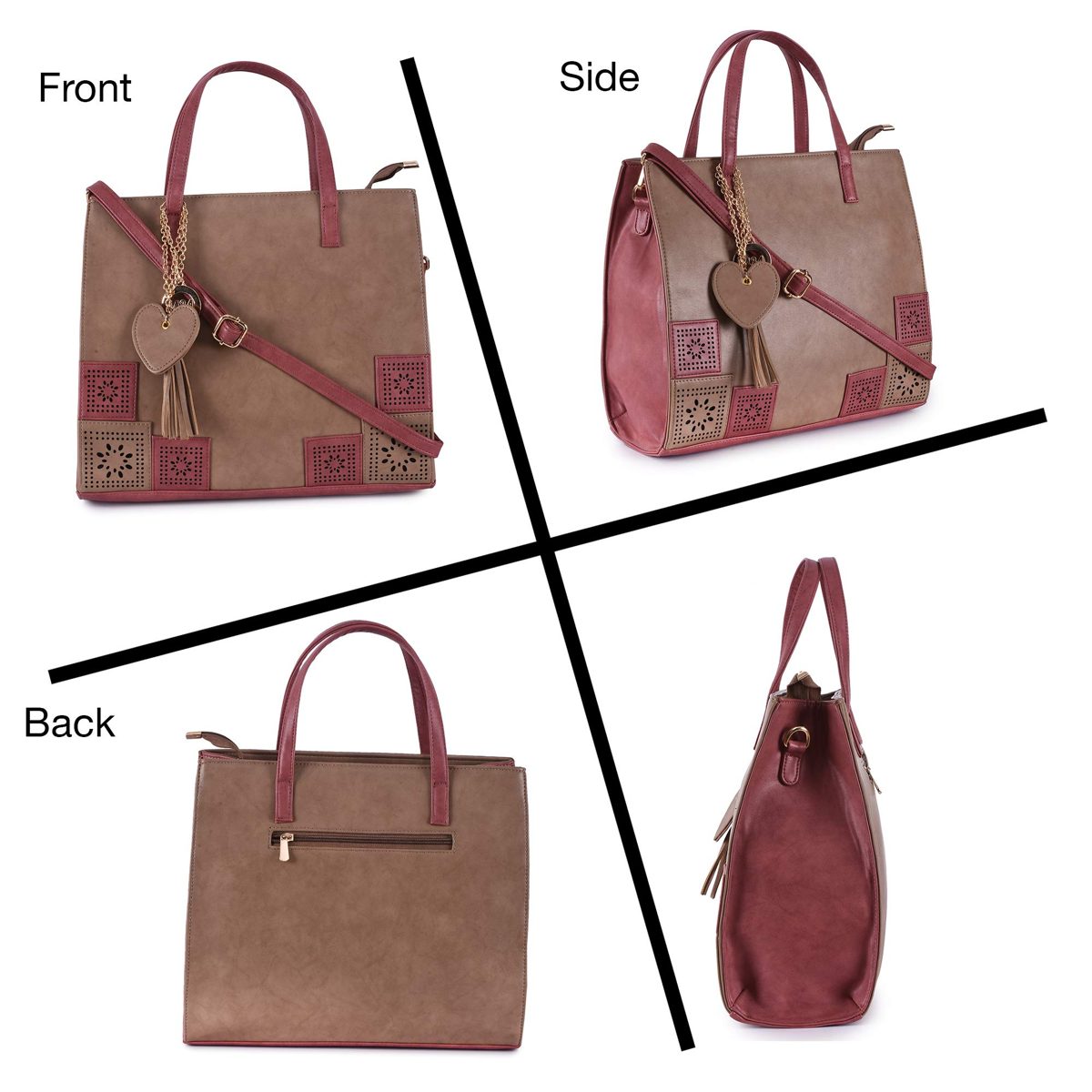 Nia & Nicole Women's Handbag (Beige:: Pink)