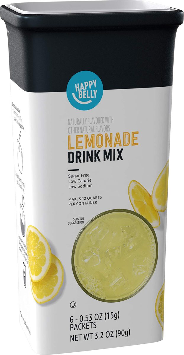 Amazon Brand - Solimo Lemonade Drink Mix, (12 Count) - 72 Total Packets.