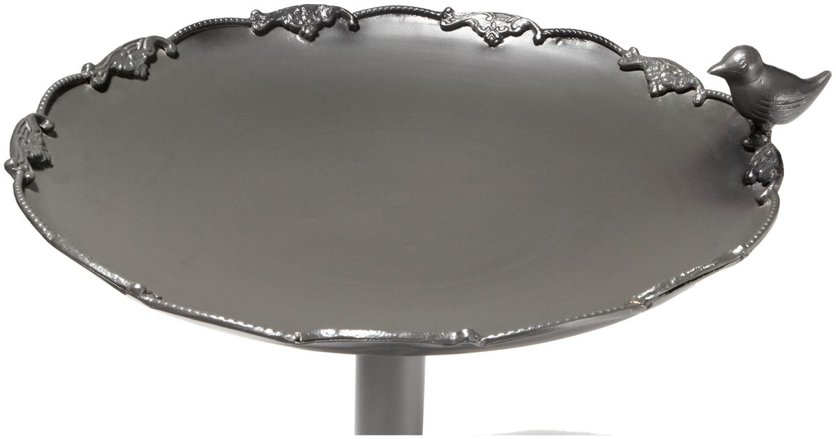 Strathwood Decorative Iron Bird Bath with Java Black Finish