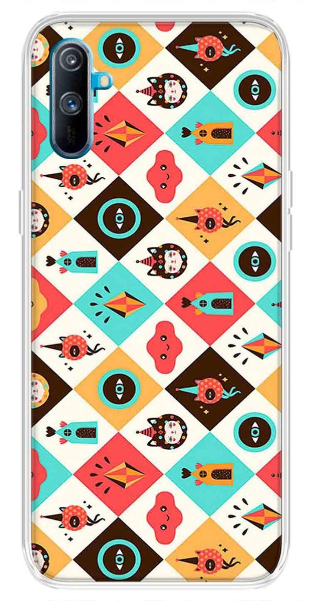 Amazon Brand - Solimo Designer Multicolor Colorful Symbol Pattern Printed Soft Back Case Mobile Cover for Realme C3