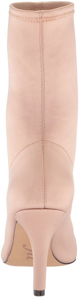 Amazon Brand - The Fix Women's Becca Pointed Toe Sock Boot, Petal Blush Stretch Satin, 7.5 B US