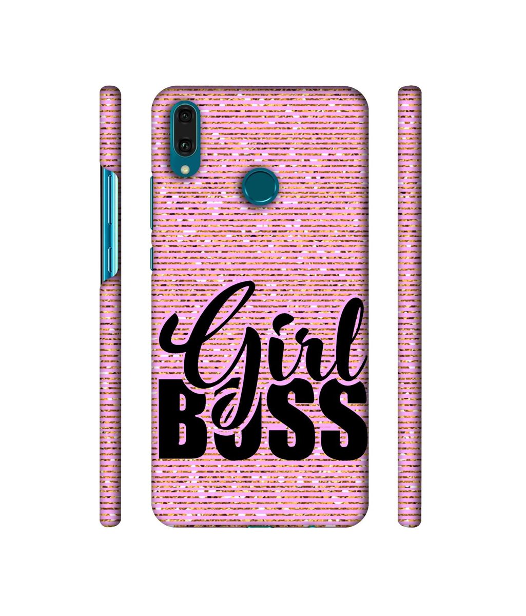 Amazon Brand - Solimo Designer Girl Boss On Pink Sparkle 3D Printed Hard Back Case Mobile Cover for Huawei Y9 (2019)
