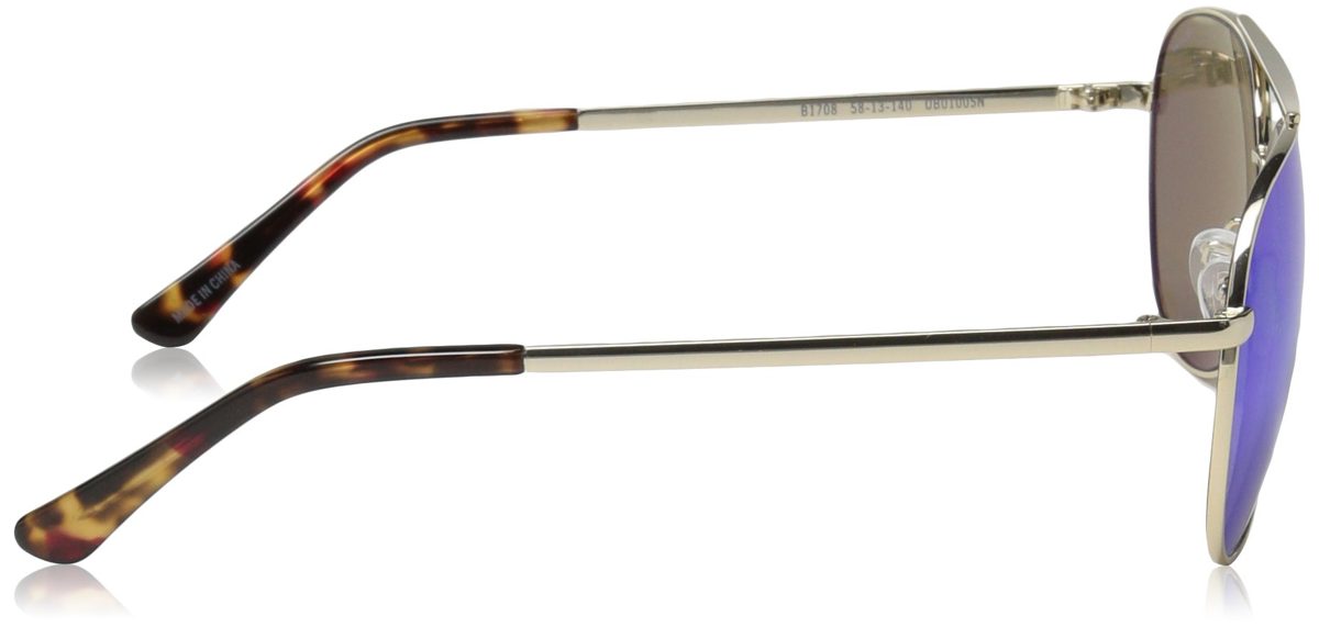 Obsidian Sunglasses for Women or Men Aviator Frame 01, Gold, 58 mm