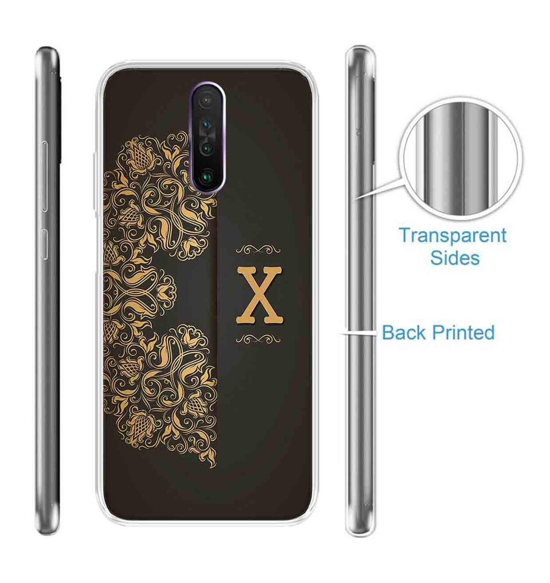 Amazon Brand - Solimo Designer Multicolor Black Pattern Alphabet-X Printed Soft Back Case Mobile Cover for Poco X2 / Xiaomi Redmi K30