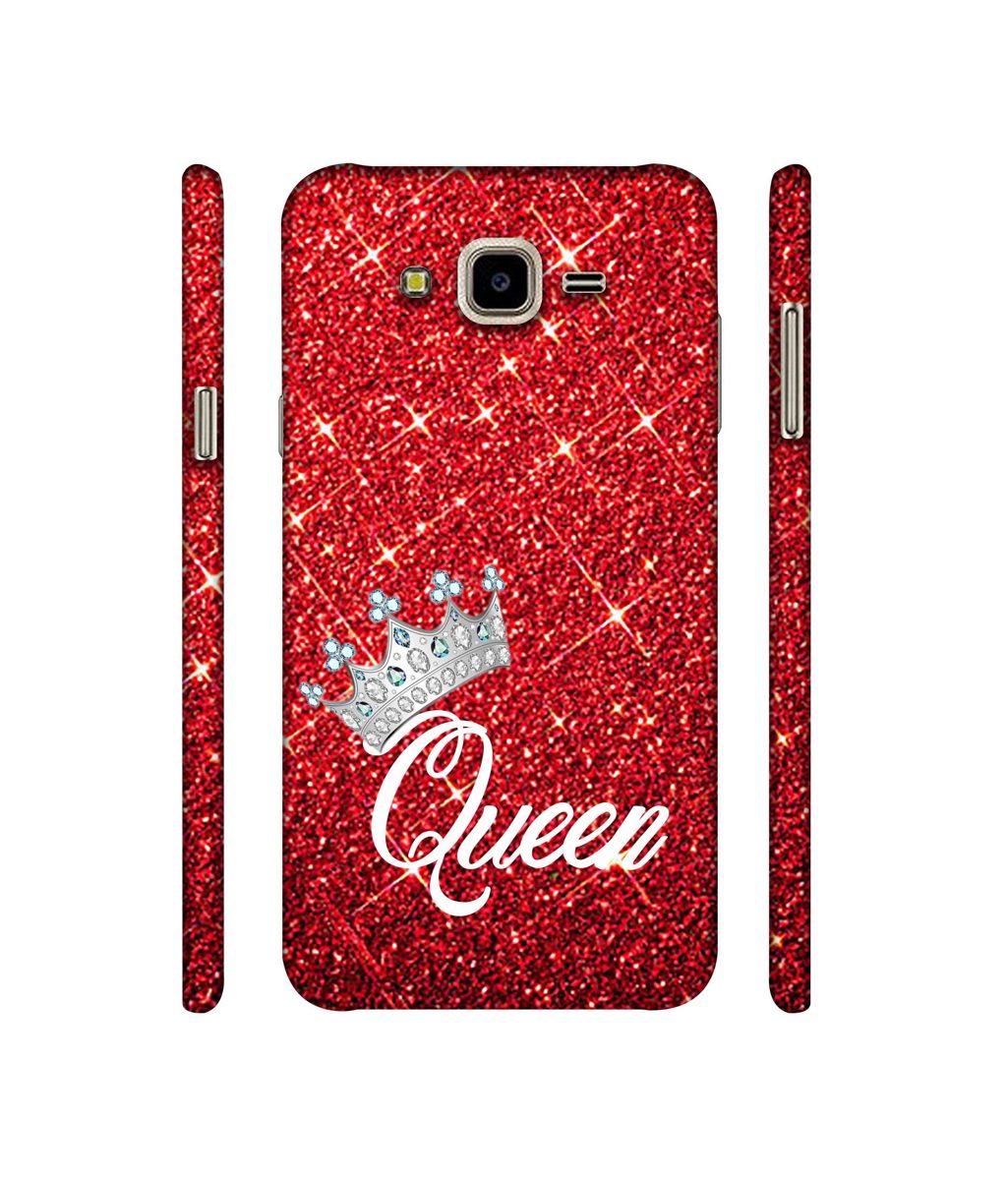 Amazon Brand - Solimo Designer Queen On Red Glitter 3D Printed Hard Back Case Mobile Cover for Samsung Galaxy J7 NX