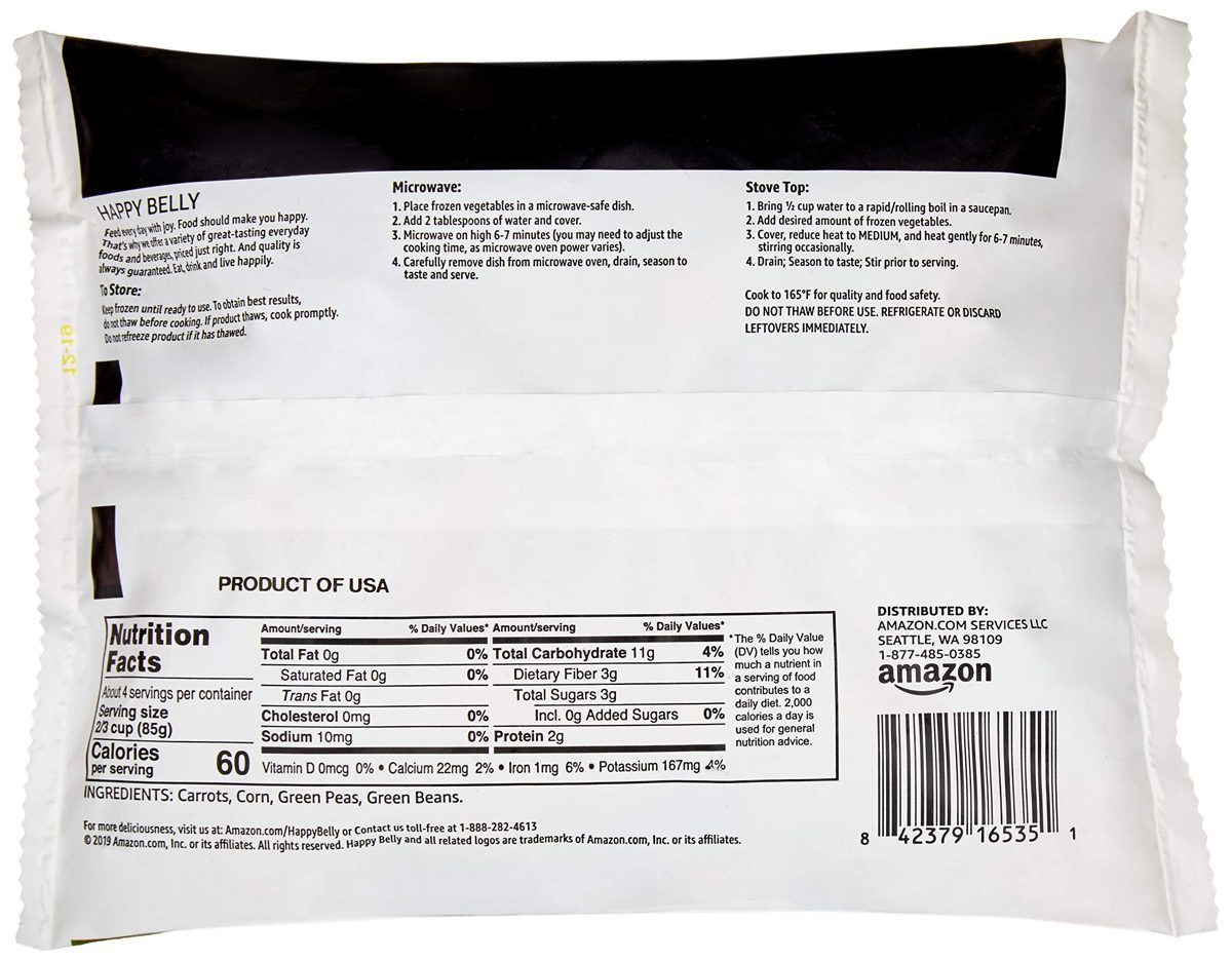 Amazon Brand - Happy Belly Mixed Vegetables, 12 Ounce (Frozen)