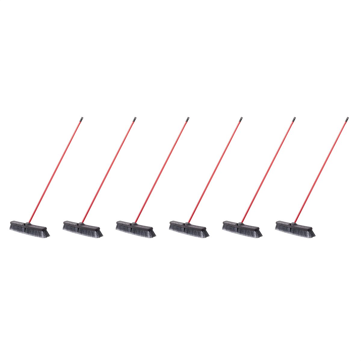 AmazonCommercial 24-inch Push Broom Kit, Medium Floor - 6-Pack