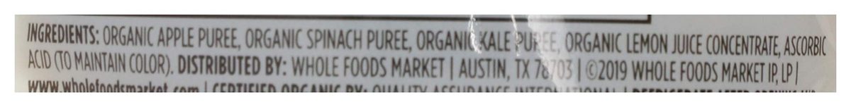 365 by Whole Foods Market, Organic Baby Food, Apple Spinach Kale, 4 Ounce