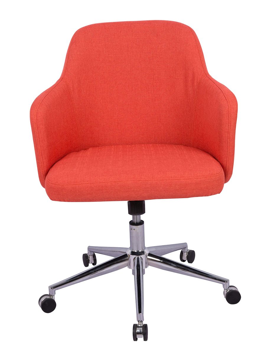 AmazonBasics Classic, Adjustable, Swivel Office Desk Chair with Casters and Twill Fabric, Brick Red