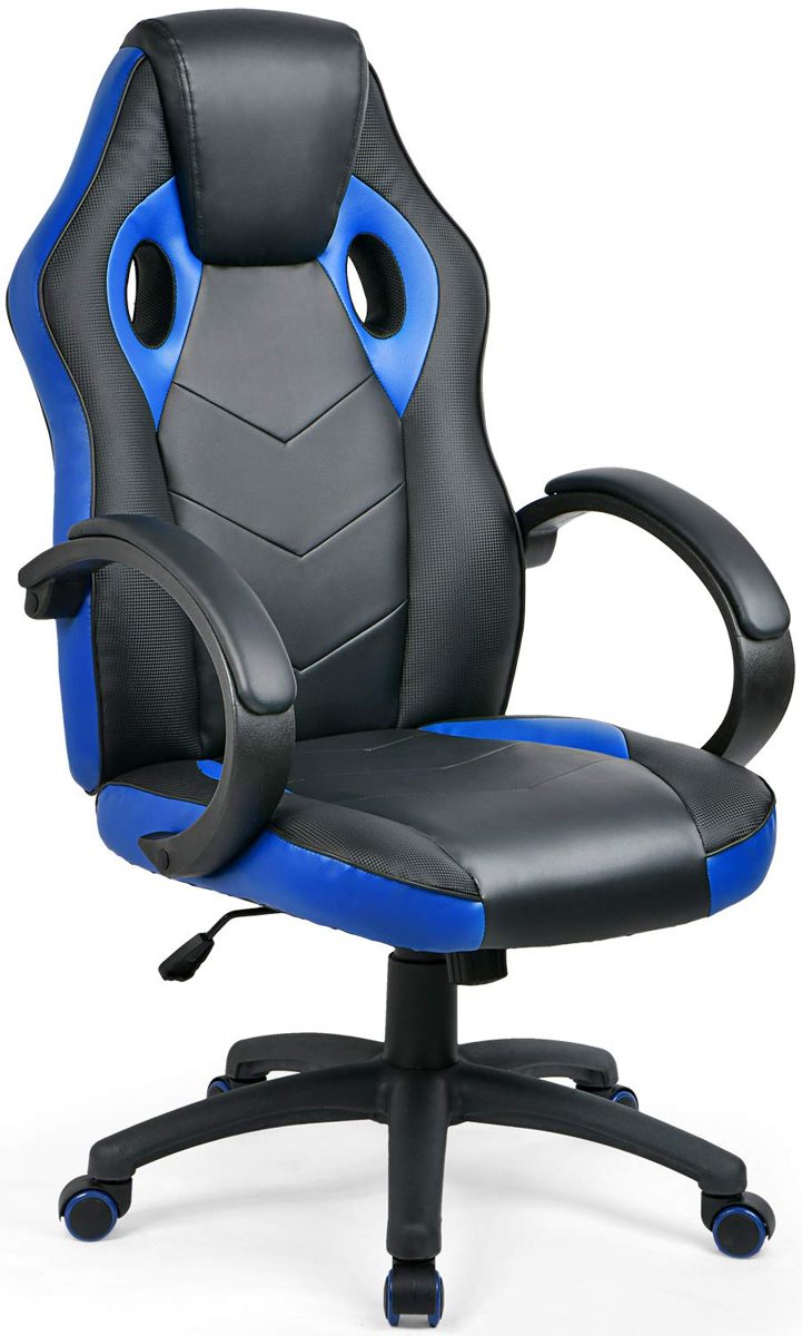 UMI. Essentials Gaming High Back Office Desk Racing Reclining Computer Swivel Chair (Blue)