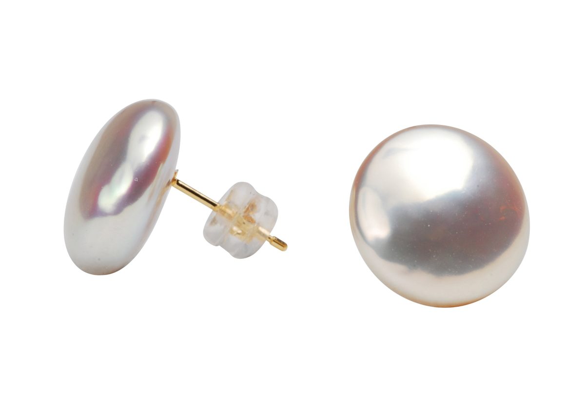 [An AJC Pearl] an AJC Pearl Freshwater Pearl Coin Earrings af38691