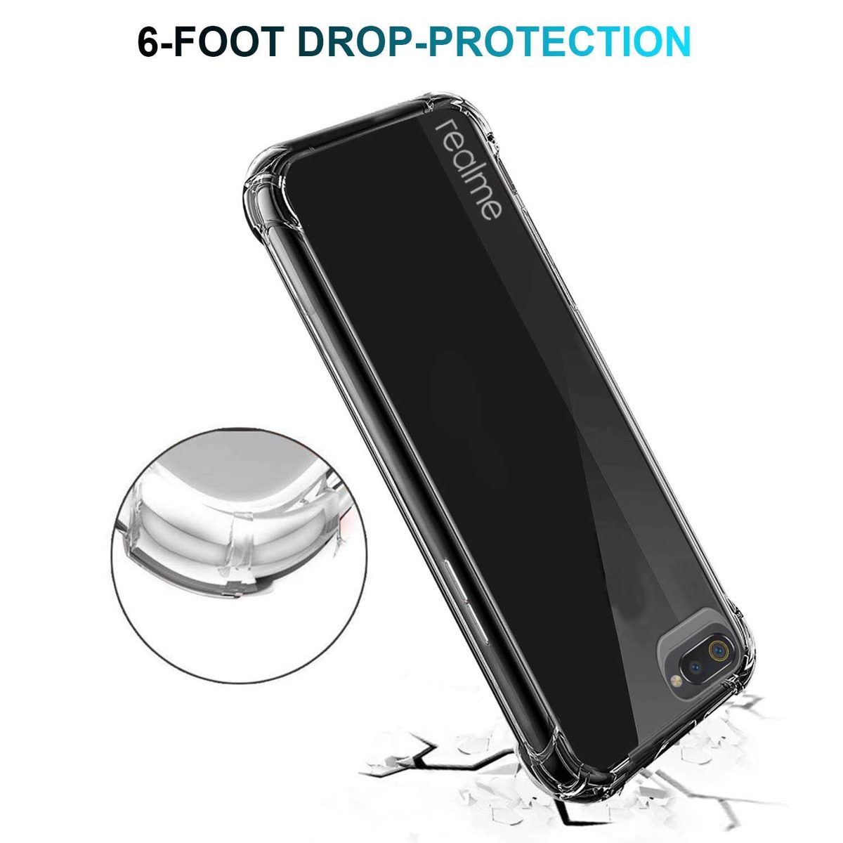 (Renewed) AmazonBrand - Solimo Mobile Cover (Soft & Flexible Back case) for Realme C2 (Transparent)