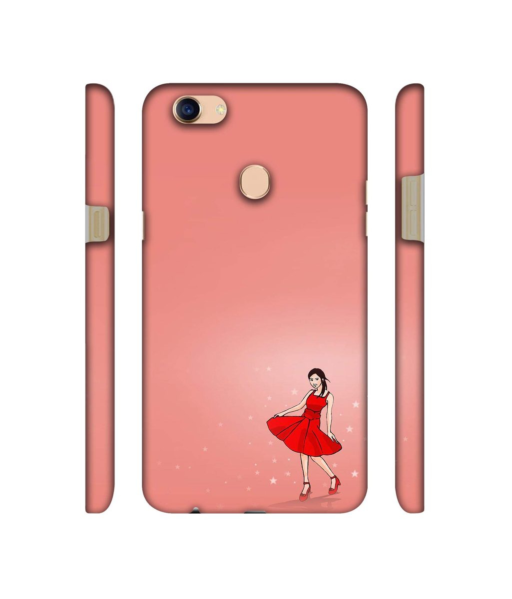 Amazon Brand - Solimo Designer Red Dress Lady 3D Printed Hard Back Case Mobile Cover for Oppo F5