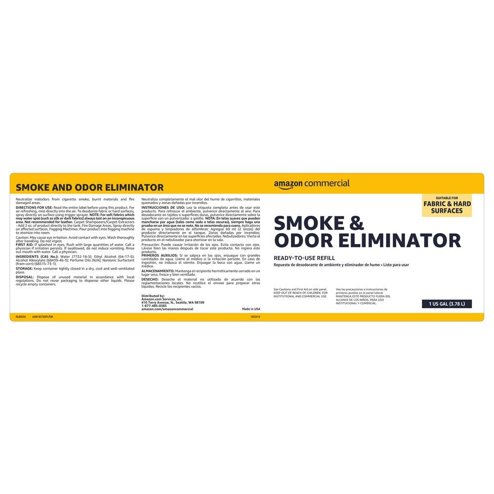 AmazonCommercial Smoke and Odor Eliminator Refill, 1-Gallon, 2-Pack