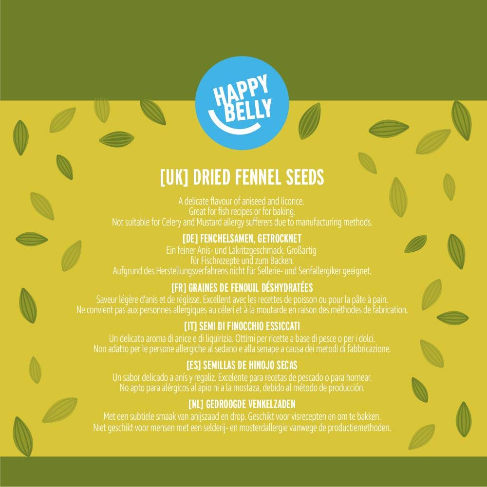 Amazon Brand - Happy Belly - Dried Fennel Seeds, 4x25 g