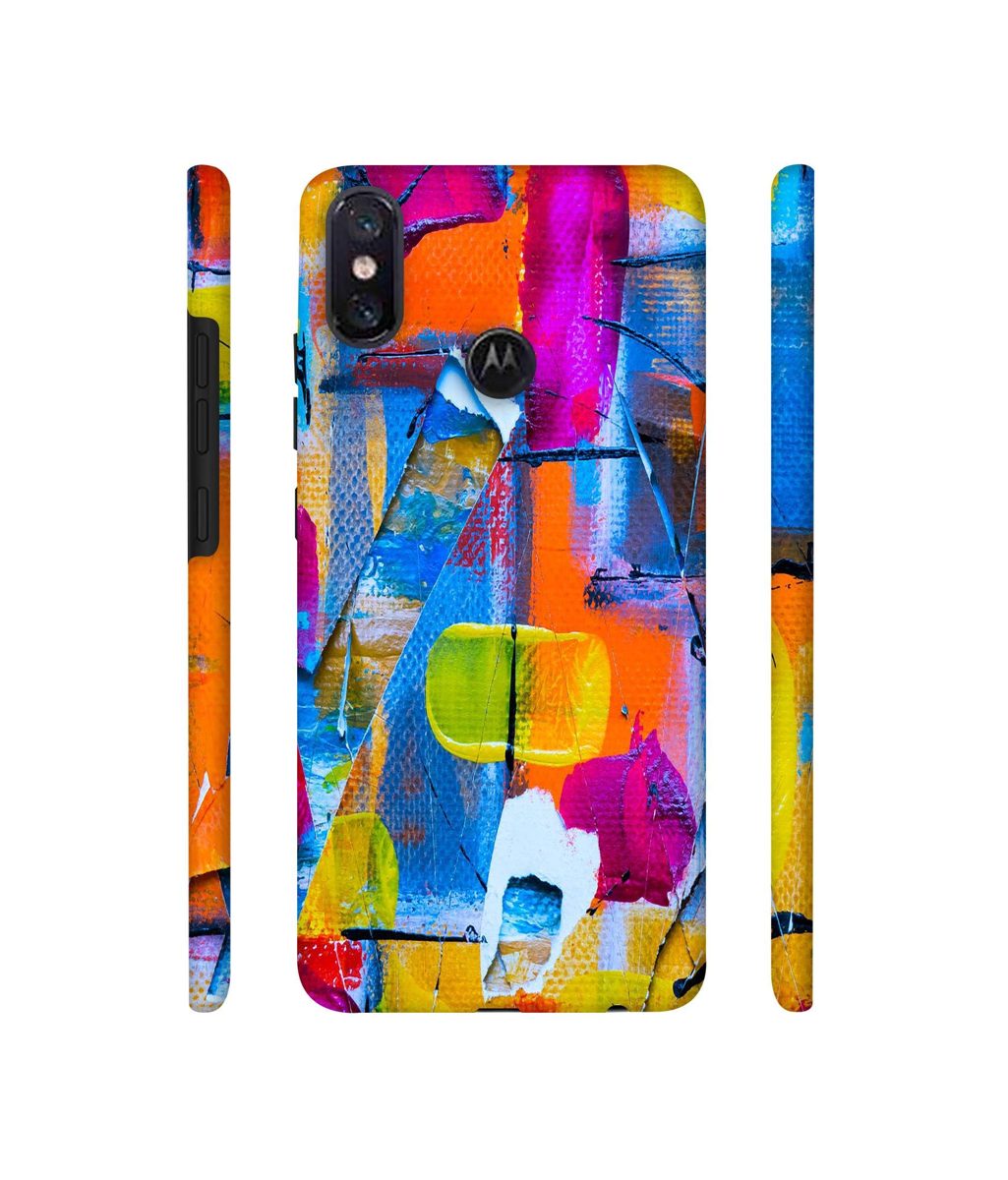 Amazon Brand - Solimo Designer Multicolor Box Texture 3D Printed Hard Back Case Mobile Cover for Motorola One Power