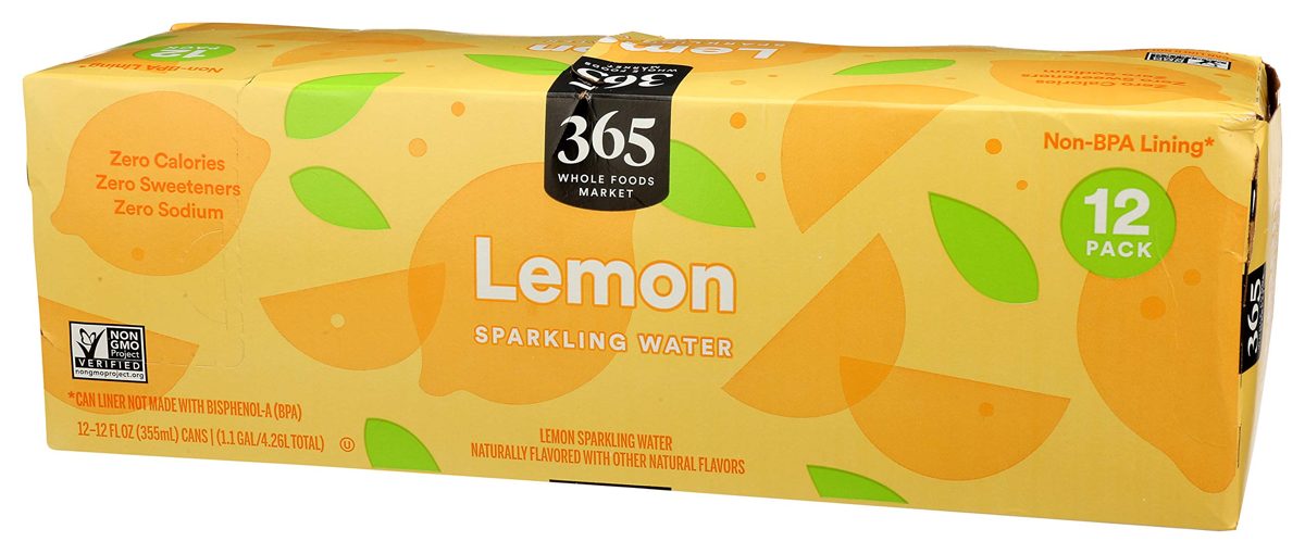 365 by Whole Foods Market, Sparkling Water, Lemon (12-12 Fl Oz Cans), 144 Fl Oz