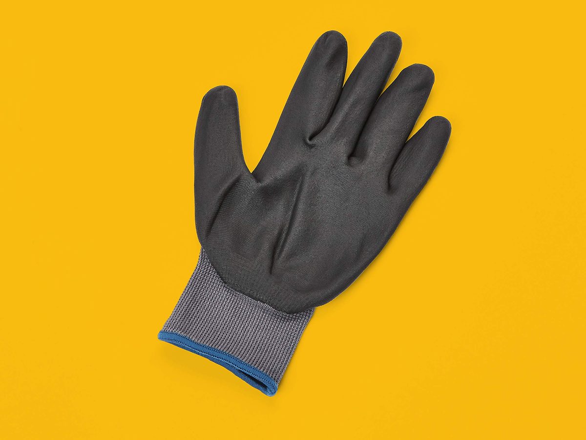 AmazonCommercial 13G Nylon & Foam Nitrile Gloves (Grey/Back), Size XL, 3 Pairs