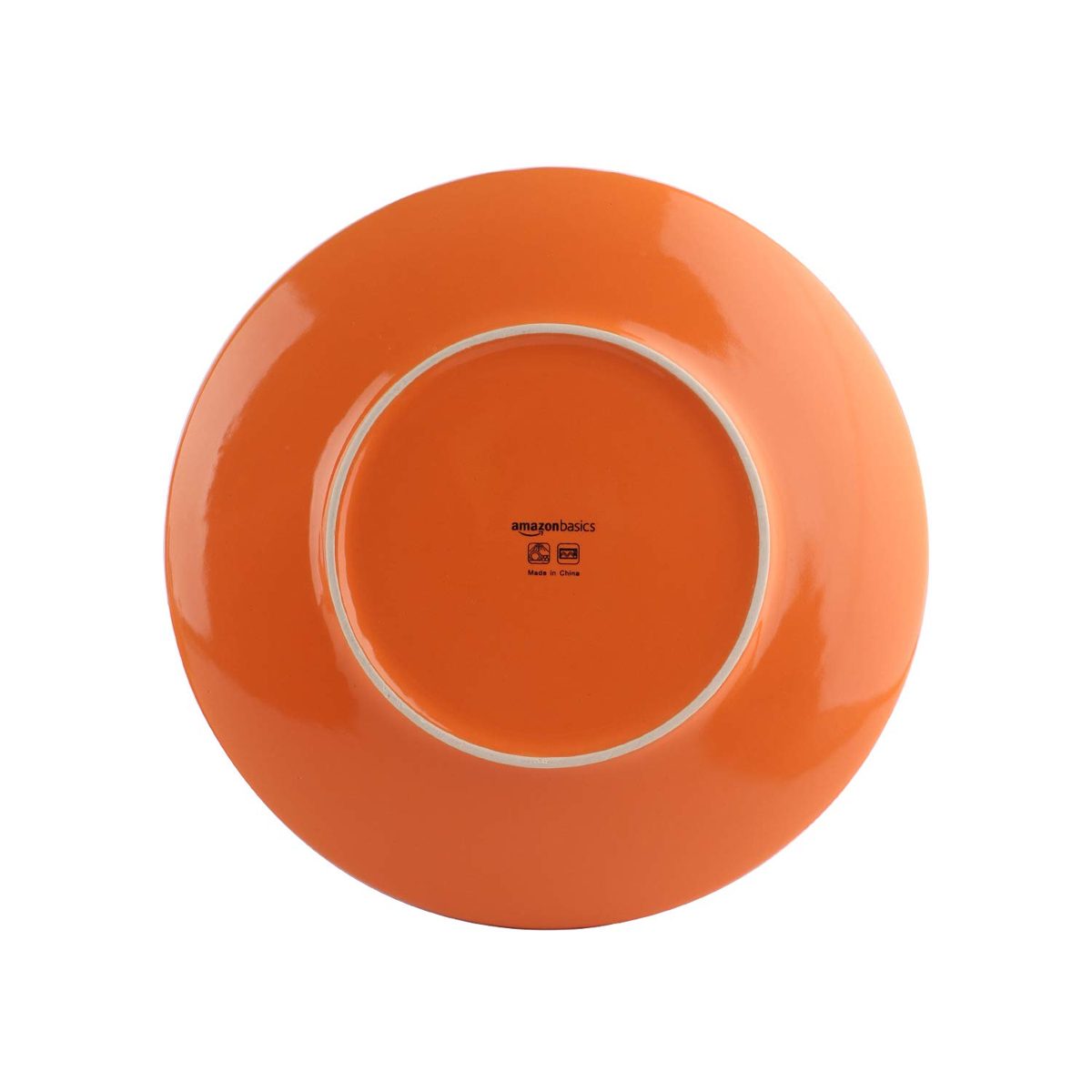 AmazonBasics 18-Piece Stoneware Dinnerware Set - Tangerine Orange, Service for 6