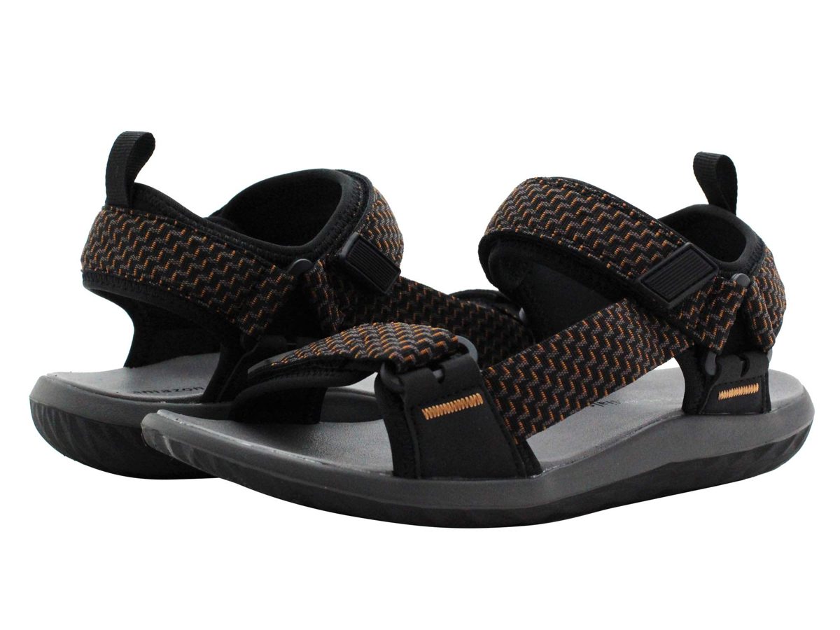 Amazon Essentials Women's Emily Sandal, Black, 8 Medium US