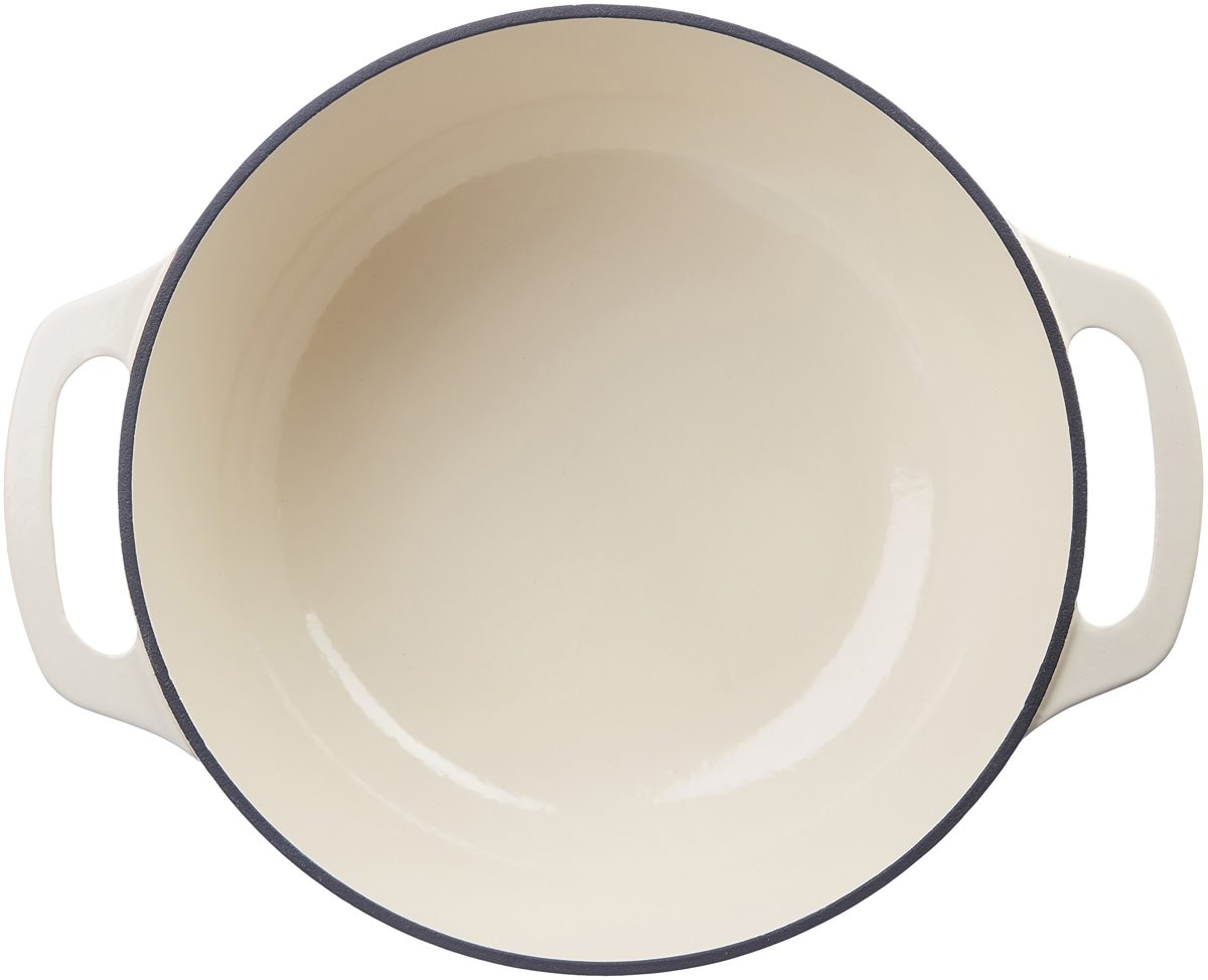 AmazonBasics Enameled Cast Iron Dutch Oven - 4.5-Quart, White