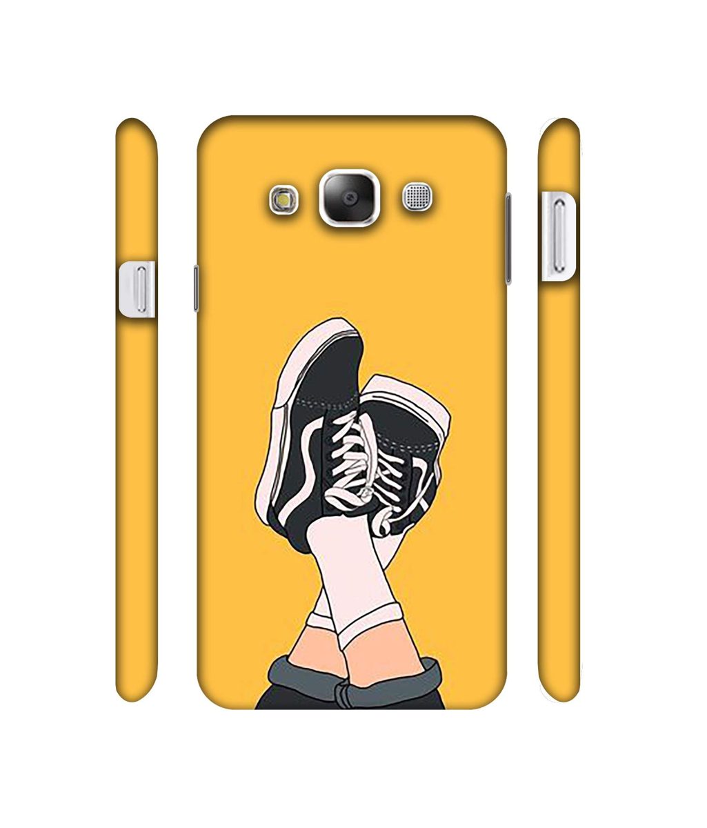 Amazon Brand - Solimo Designer Boy Shoes Pattern 3D Printed Hard Back Case Mobile Cover for Samsung Galaxy E5