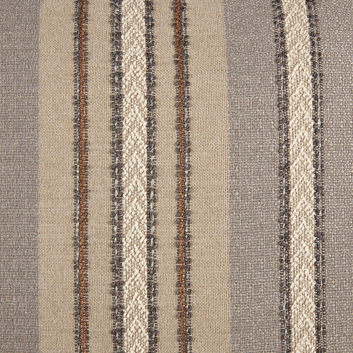 Amazon Brand – Stone & Beam Leather and Rustic Stripe Reversible Pillow, 19" x 19" , Brown and Blue