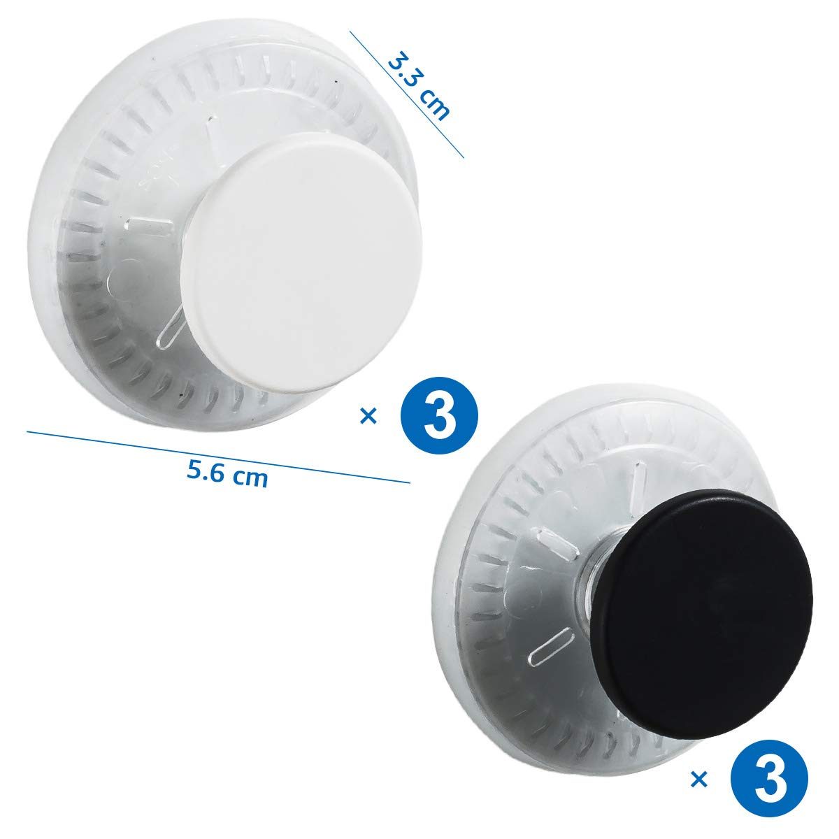 Eono Vacuum Suction Cup 6 Pack No Drilling Sucker Hooks made of premium TPU gel and durable plastic with oil-proof and waterproof, can adapt to various environments such as kitchen or bathroom