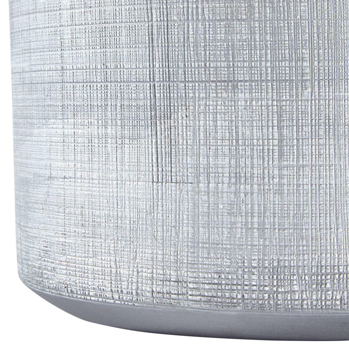 Amazon Brand – Rivet Rustic Stoneware Crosshatch Indoor Flower Plant Pot, 6.25"H, Silver, Medium Planter