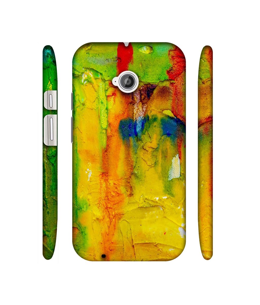 Amazon Brand - Solimo Designer Yellow and Green Paint 3D Printed Hard Back Case Mobile Cover for Motorola Moto E 2nd Generation