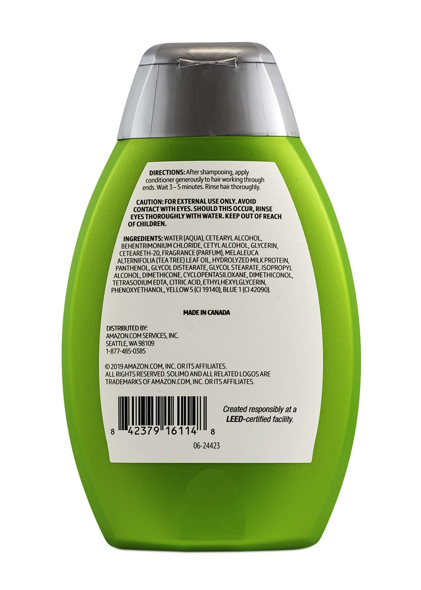 Solimo Tea Tree Mint Conditioner, 13oz (Single) & Tea Tree Mint Shampoo, 13oz (Single)