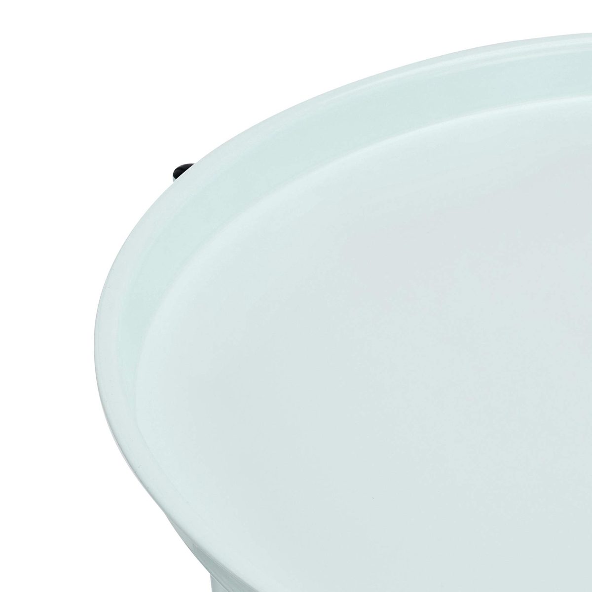 AmazonBasics Round Storage End Table - Mint Green with Heather Grey Fabric