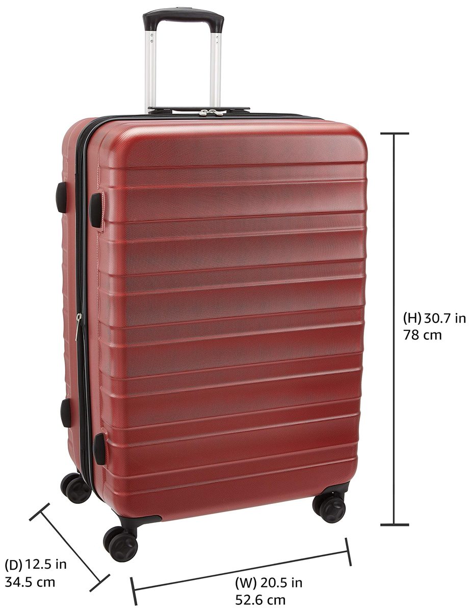 AmazonBasics 28" ABS Hardside Spinner Luggage, Red