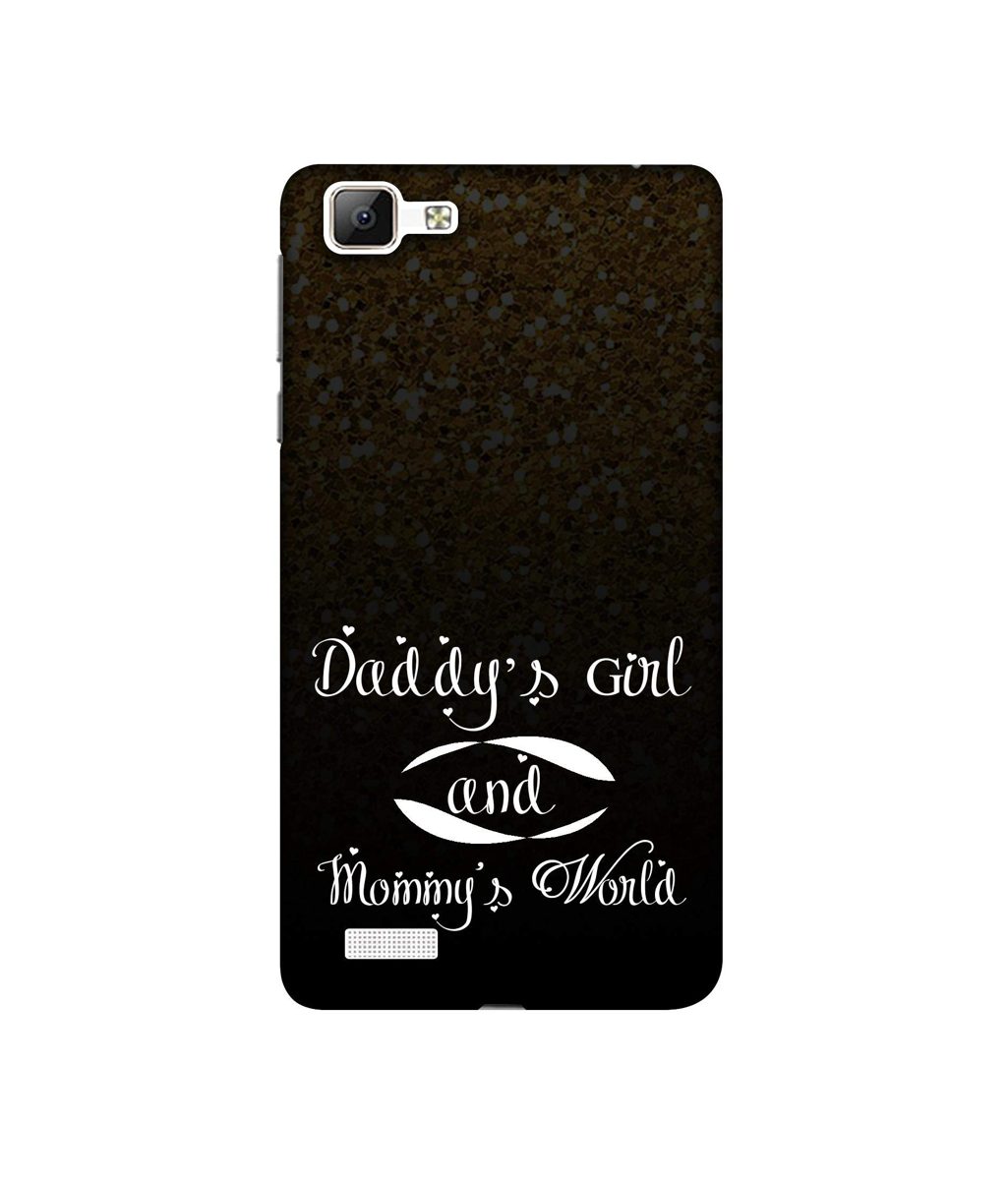 Amazon Brand - Solimo Designer Daddy's Girl and Mummy World 3D Printed Hard Back Case Mobile Cover for Vivo V1