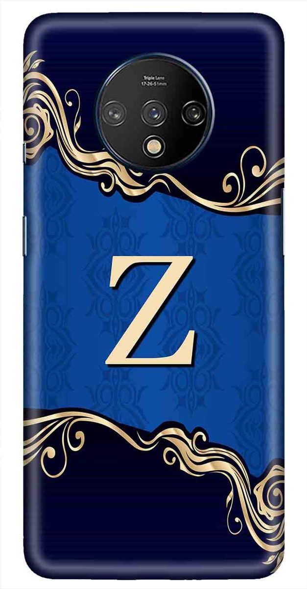 Amazon Brand - Solimo Designer Blue Pattern Alphabet-Z 3D Printed Hard Back Case Mobile Cover for OnePlus 7T