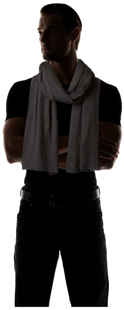 Thirty Five Kent Men's Ribbed Hat, Scarf And Touch Tech Glove, Black