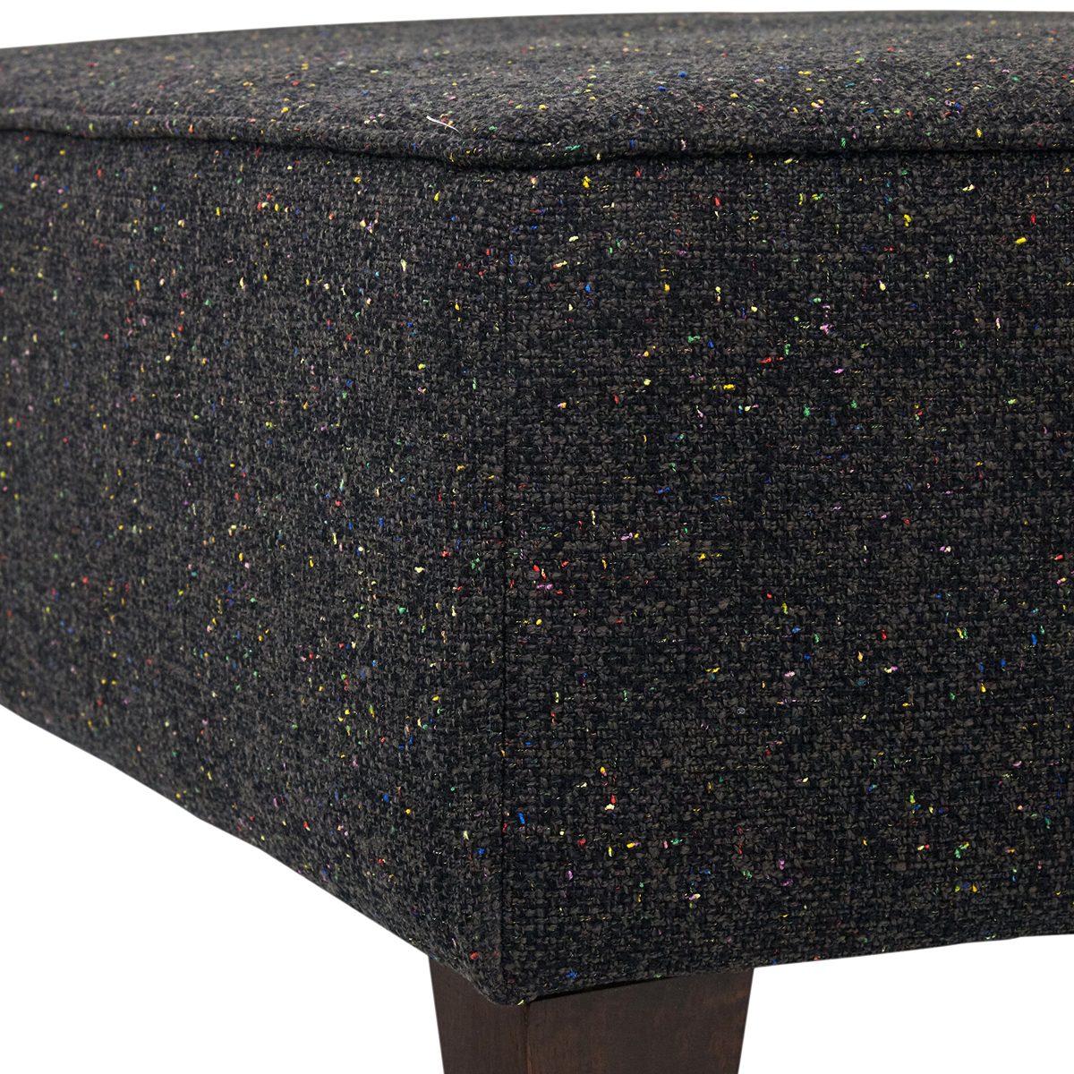 Amazon Brand – Rivet Modern Oversized Upholstered Square Ottoman, 38"W, Black Jack