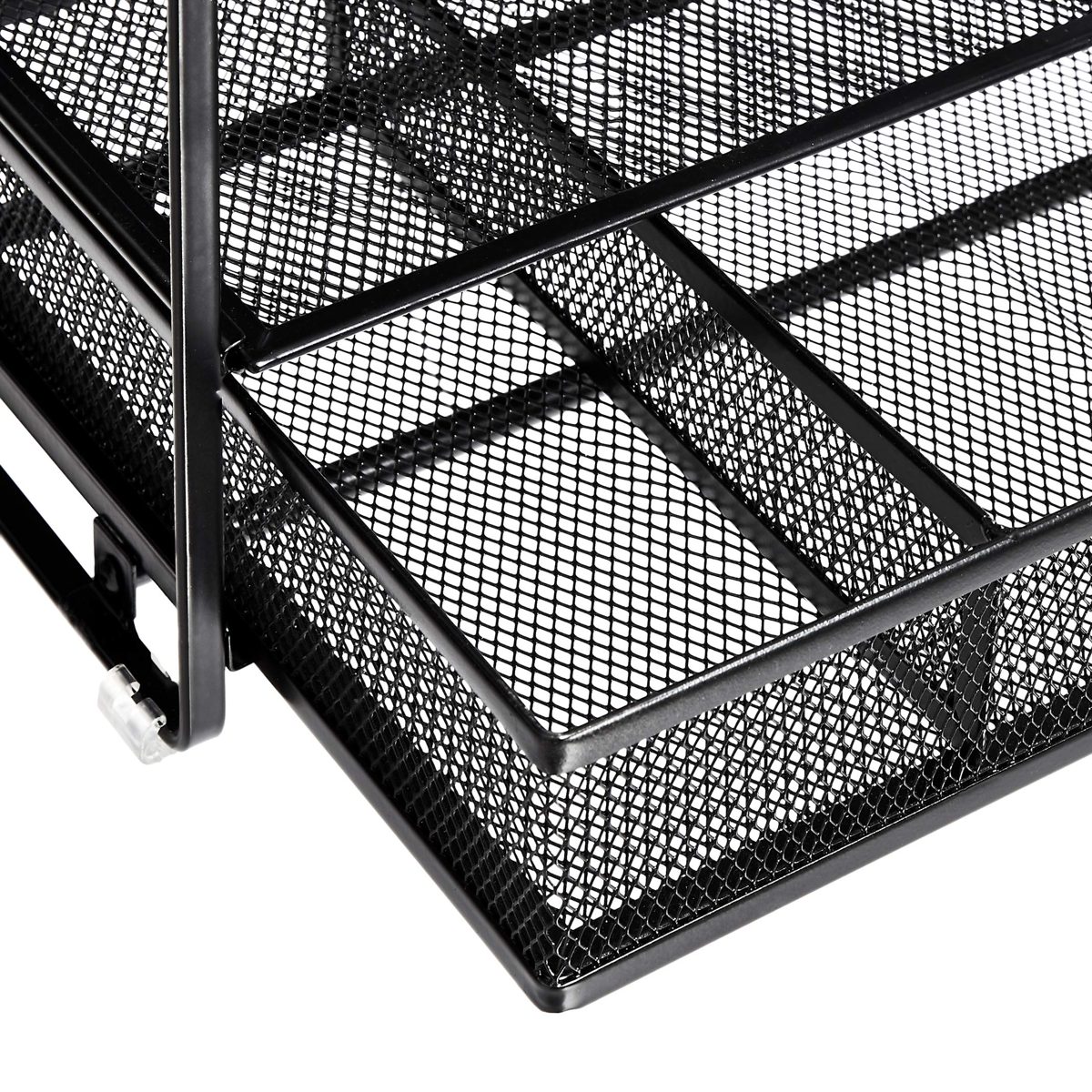 AmazonBasics 3 Tray Desk Organizer with Sliding Drawer and Hanging File Holder, Black